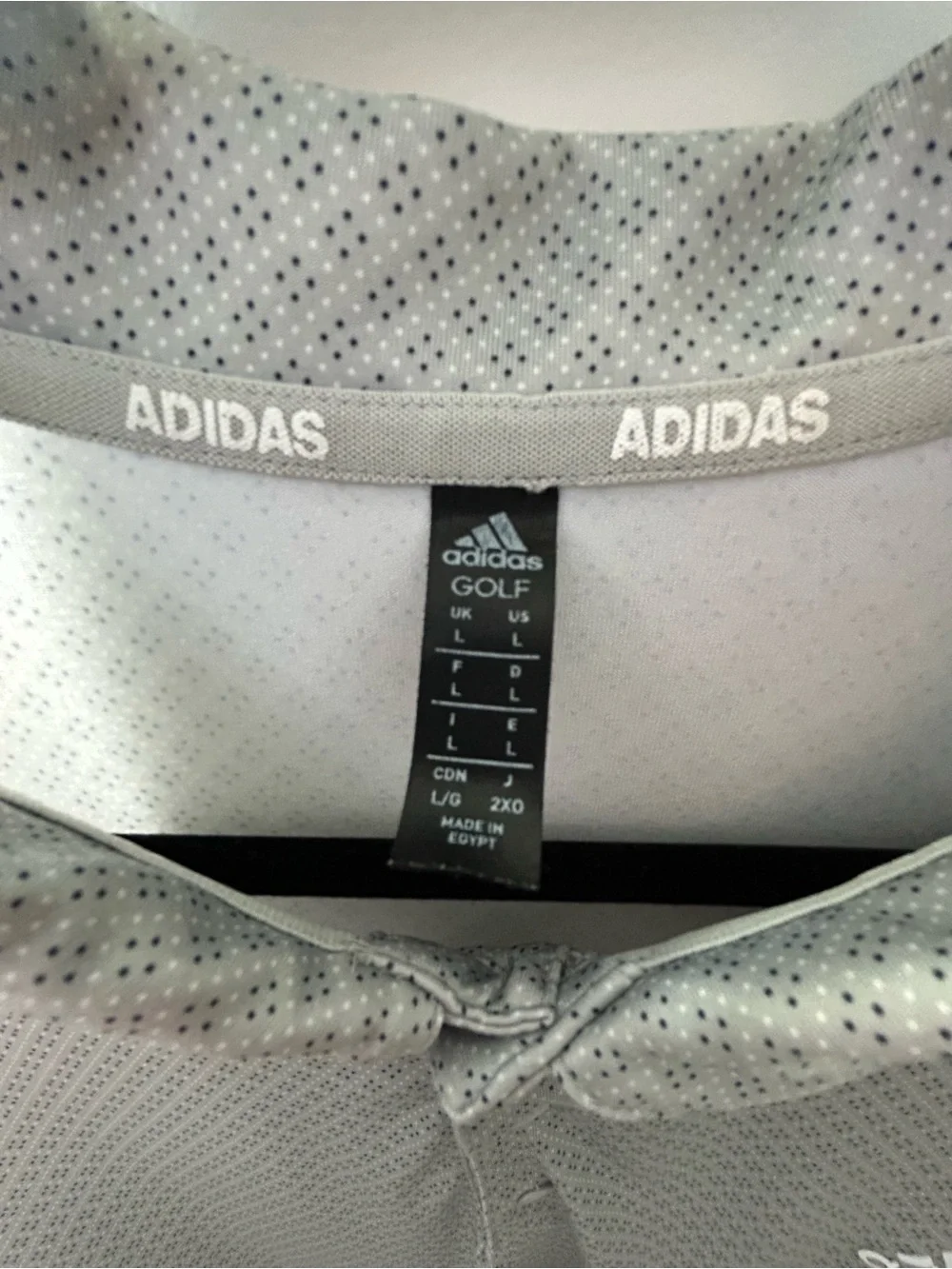 adidas Men’s Light Gray Micro-Pattern Polo